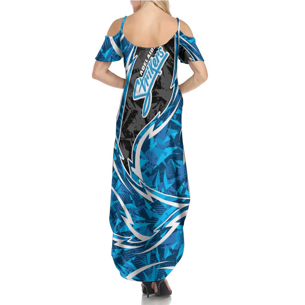 Adelaide Strikers Summer Maxi Dress Flaming Lightning Storm Geometric Sports Mascot Art