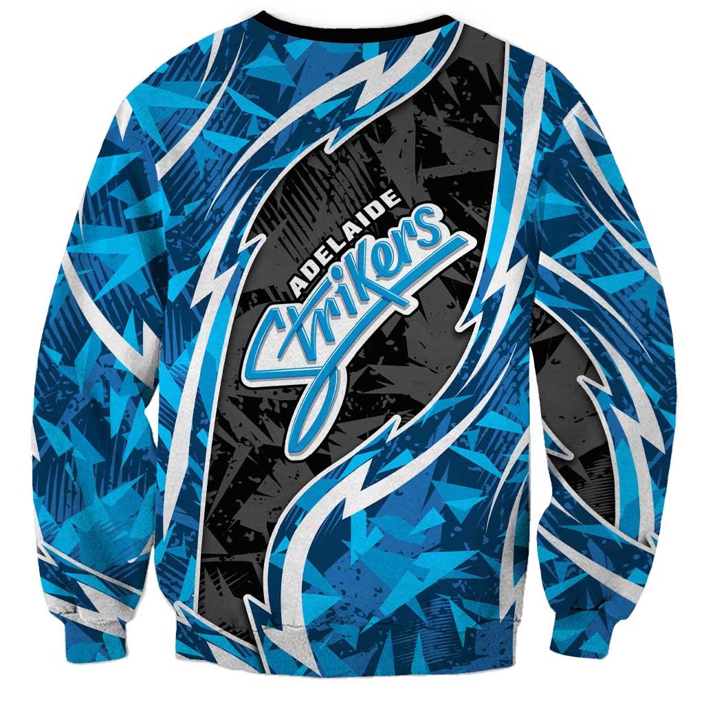 Adelaide Strikers Sweatshirt Flaming Lightning Storm Geometric Sports Mascot Art