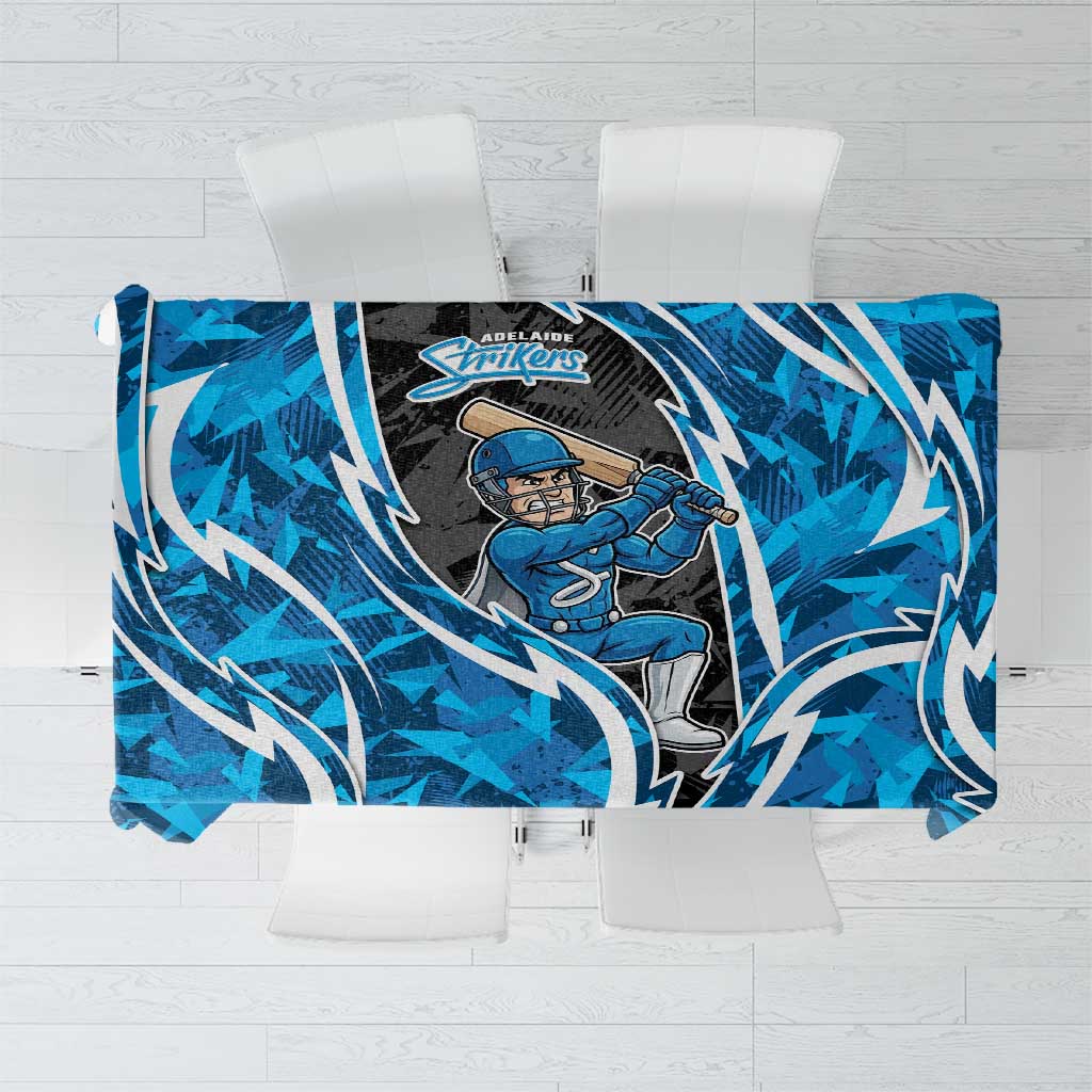 Adelaide Strikers Tablecloth Flaming Lightning Storm Geometric Sports Mascot Art