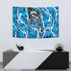 Adelaide Strikers Tapestry Flaming Lightning Storm Geometric Sports Mascot Art