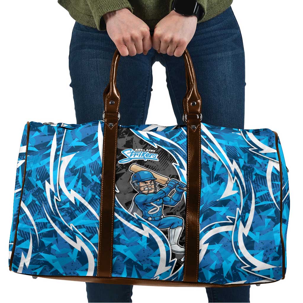 Adelaide Strikers Travel Bag Flaming Lightning Storm Geometric Sports Mascot Art