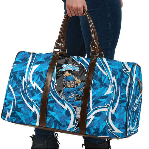 Adelaide Strikers Travel Bag Flaming Lightning Storm Geometric Sports Mascot Art