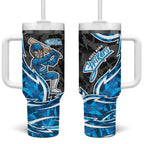 Adelaide Strikers Tumbler With Handle Flaming Lightning Storm Geometric Sports Mascot Art