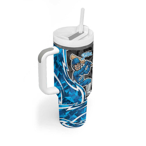 Adelaide Strikers Tumbler With Handle Flaming Lightning Storm Geometric Sports Mascot Art