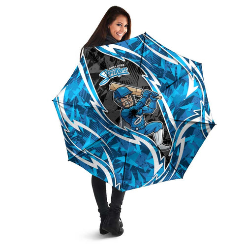 Adelaide Strikers Umbrella Flaming Lightning Storm Geometric Sports Mascot Art