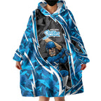 Adelaide Strikers Wearable Blanket Hoodie Flaming Lightning Storm Geometric Sports Mascot Art
