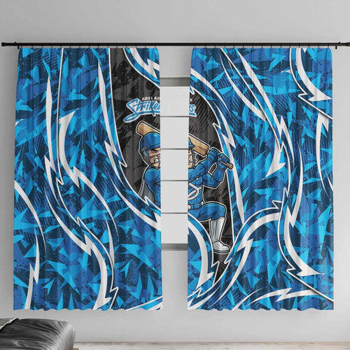 Adelaide Strikers Window Curtain Flaming Lightning Storm Geometric Sports Mascot Art