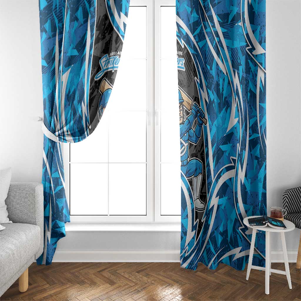 Adelaide Strikers Window Curtain Flaming Lightning Storm Geometric Sports Mascot Art