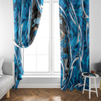 Adelaide Strikers Window Curtain Flaming Lightning Storm Geometric Sports Mascot Art