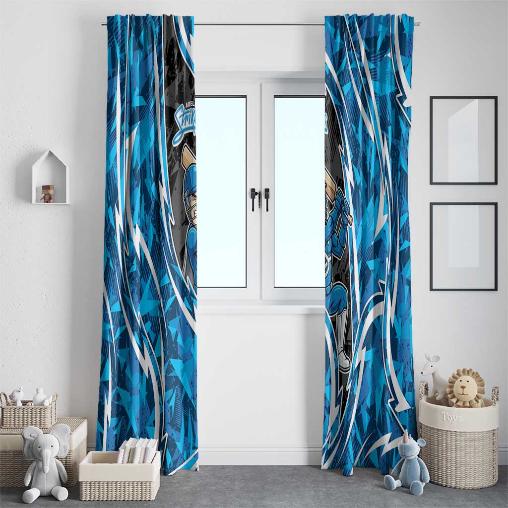 Adelaide Strikers Window Curtain Flaming Lightning Storm Geometric Sports Mascot Art