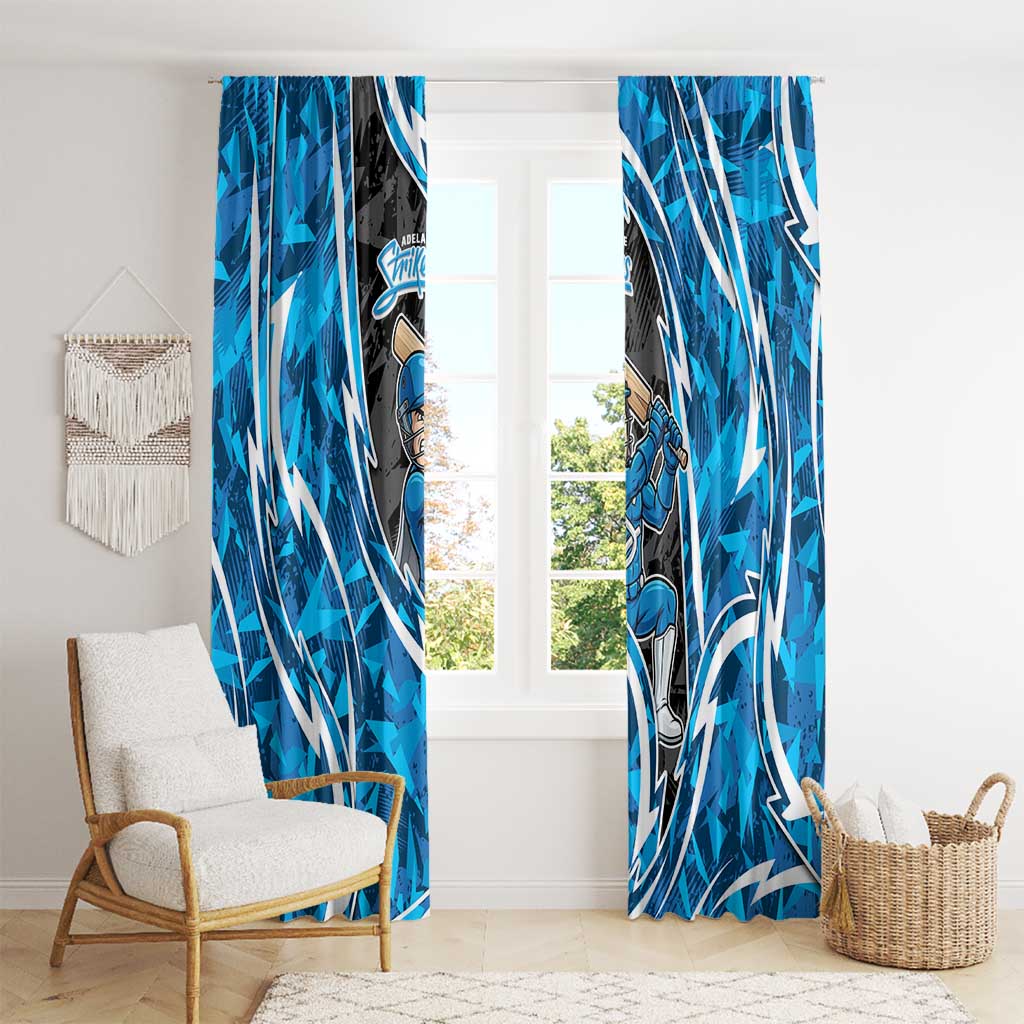 Adelaide Strikers Window Curtain Flaming Lightning Storm Geometric Sports Mascot Art