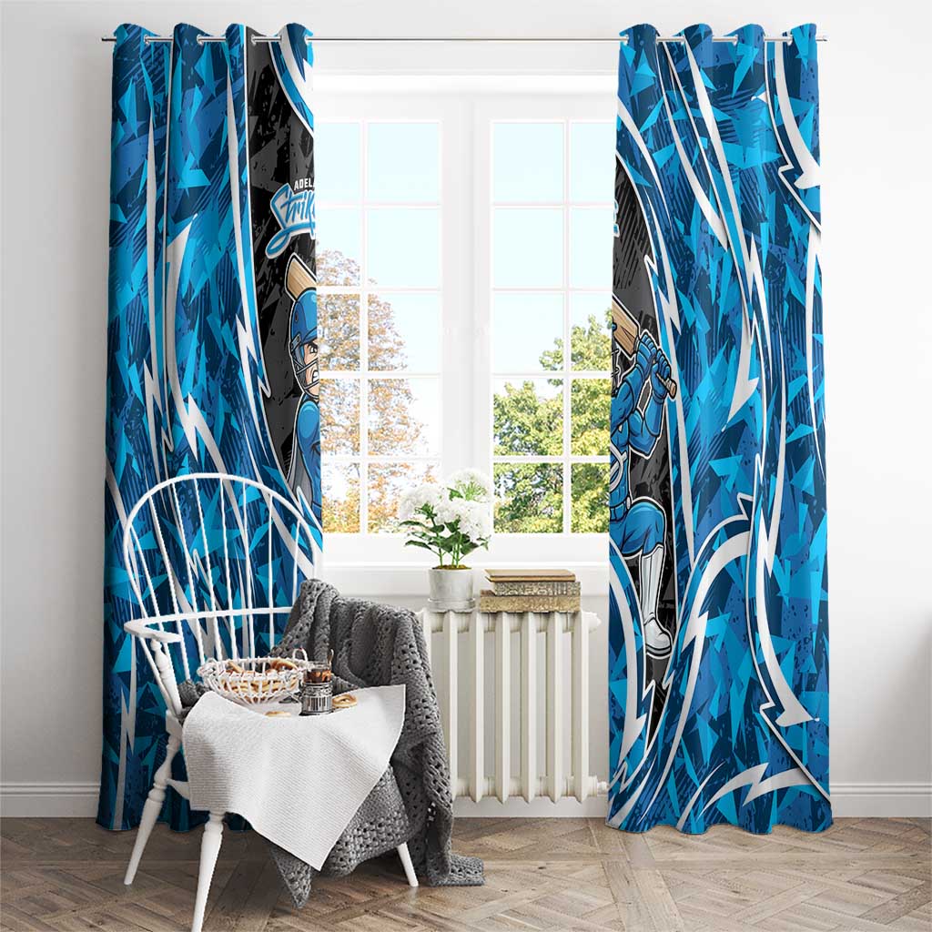 Adelaide Strikers Window Curtain Flaming Lightning Storm Geometric Sports Mascot Art