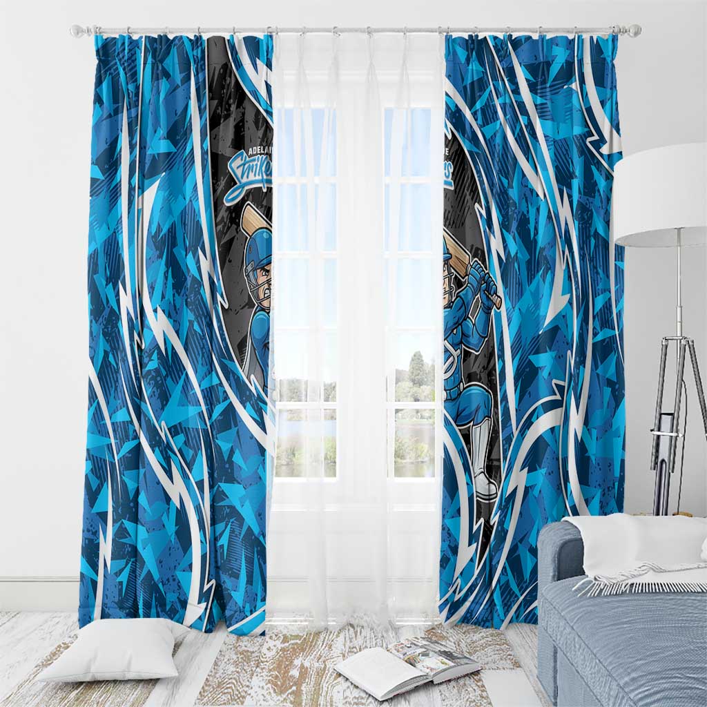 Adelaide Strikers Window Curtain Flaming Lightning Storm Geometric Sports Mascot Art