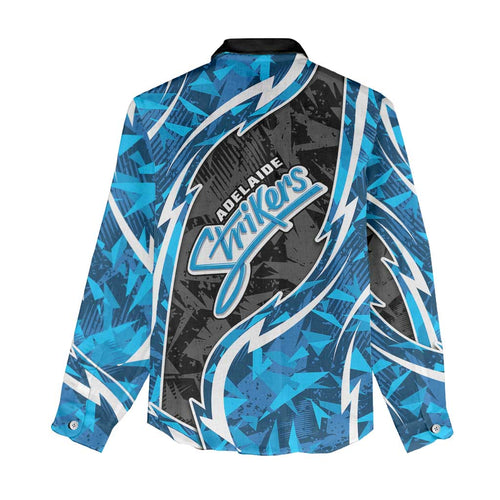 Adelaide Strikers Women Casual Shirt Flaming Lightning Storm Geometric Sports Mascot Art