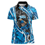 Adelaide Strikers Women Polo Shirt Flaming Lightning Storm Geometric Sports Mascot Art