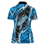 Adelaide Strikers Women Polo Shirt Flaming Lightning Storm Geometric Sports Mascot Art