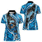 Adelaide Strikers Women Polo Shirt Flaming Lightning Storm Geometric Sports Mascot Art