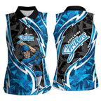 Adelaide Strikers Women Sleeveless Polo Shirt Flaming Lightning Storm Geometric Sports Mascot Art