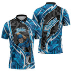 Adelaide Strikers Zipper Polo Shirt Flaming Lightning Storm Geometric Sports Mascot Art
