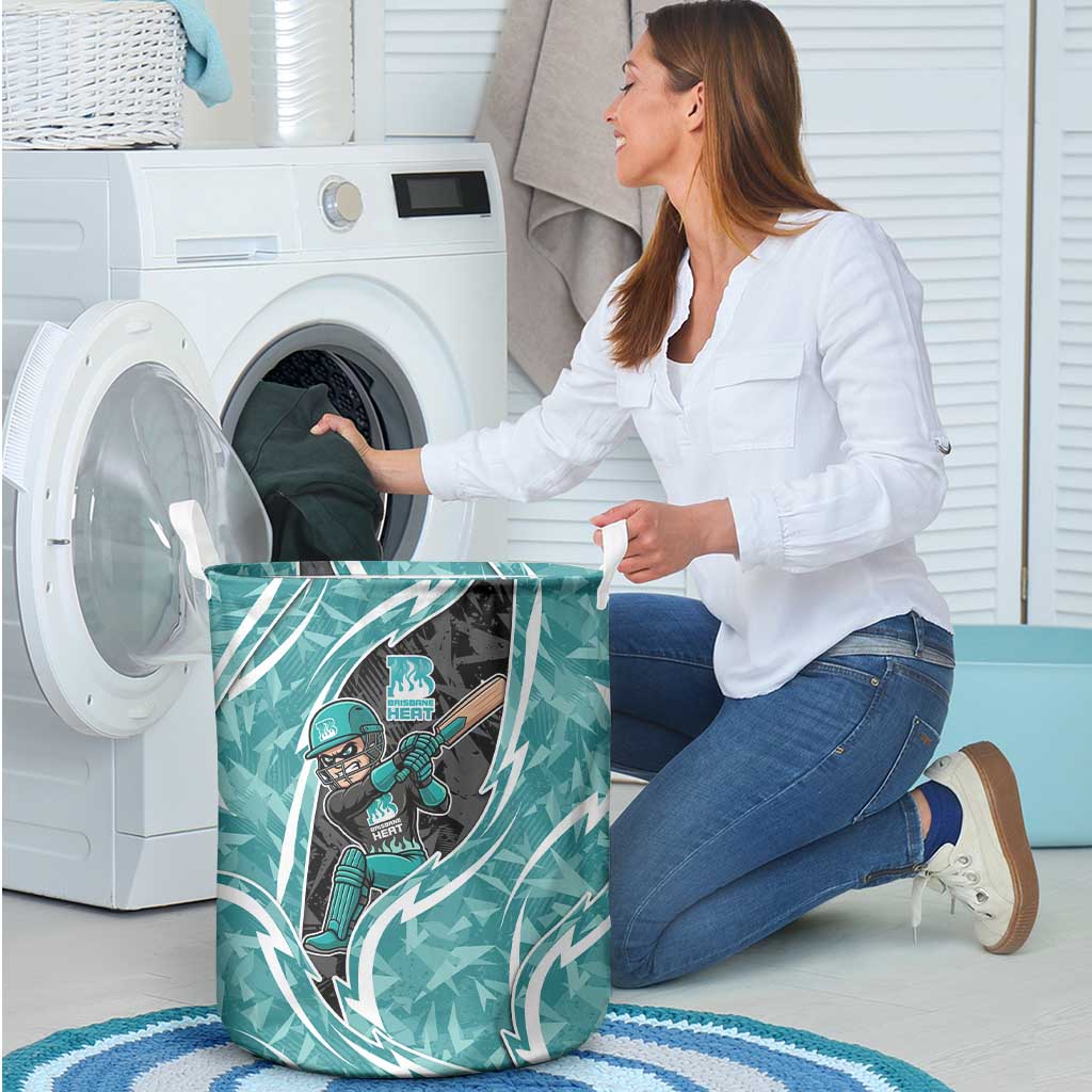 Brisbane Heat Laundry Basket Flaming Lightning Storm Geometric Sports Mascot Art