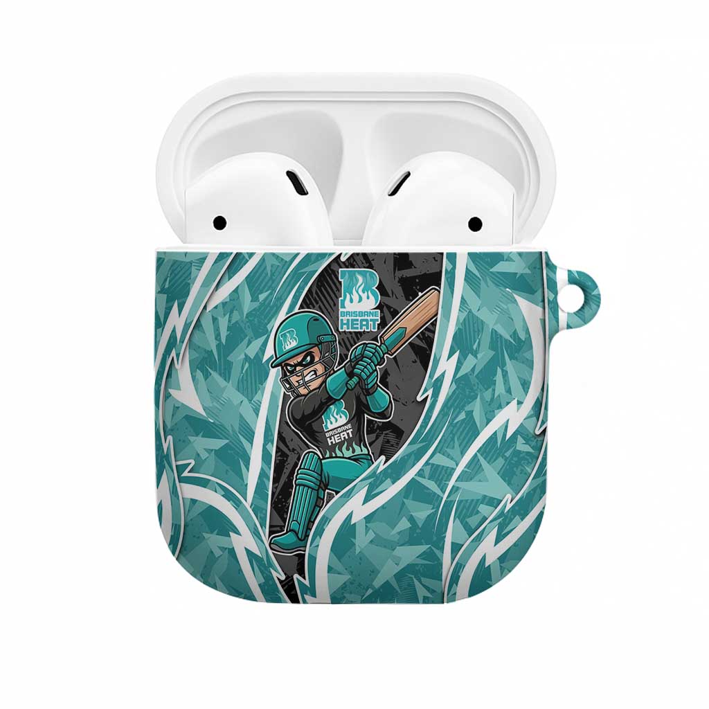 Brisbane Heat AirPods Case Flaming Lightning Storm Geometric Sports Mascot Art