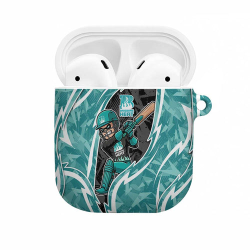 Brisbane Heat AirPods Case Flaming Lightning Storm Geometric Sports Mascot Art