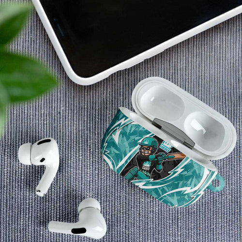 Brisbane Heat AirPods Case Flaming Lightning Storm Geometric Sports Mascot Art