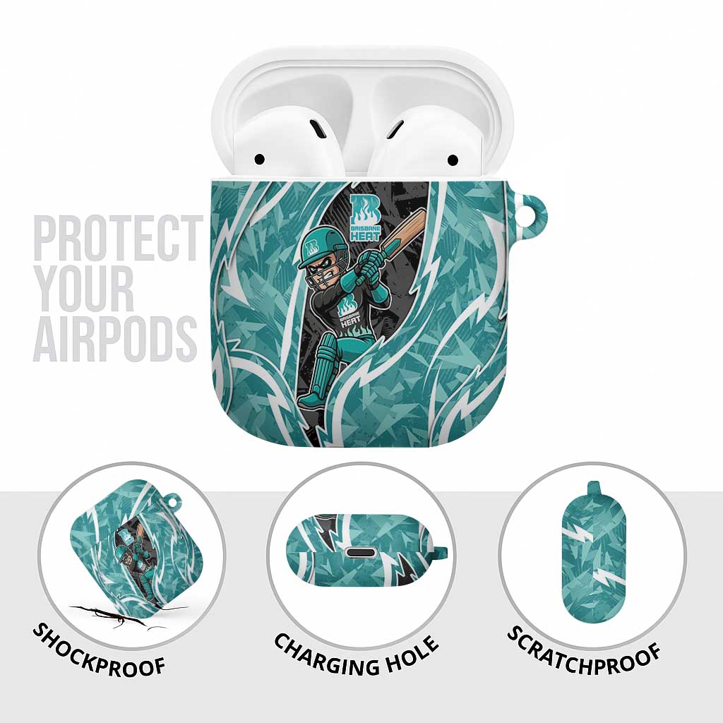 Brisbane Heat AirPods Case Flaming Lightning Storm Geometric Sports Mascot Art