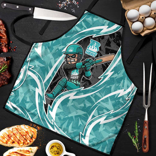 Brisbane Heat Apron Flaming Lightning Storm Geometric Sports Mascot Art