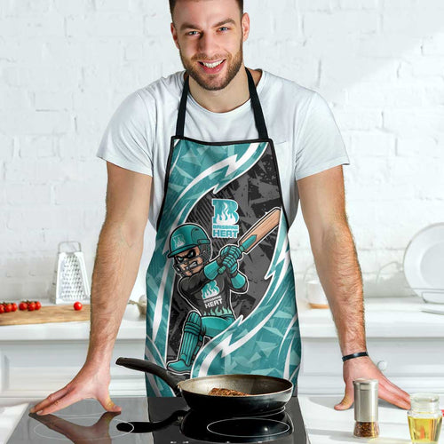 Brisbane Heat Apron Flaming Lightning Storm Geometric Sports Mascot Art