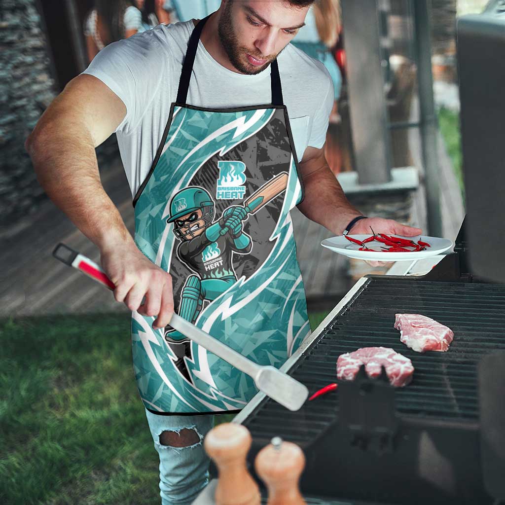 Brisbane Heat Apron Flaming Lightning Storm Geometric Sports Mascot Art