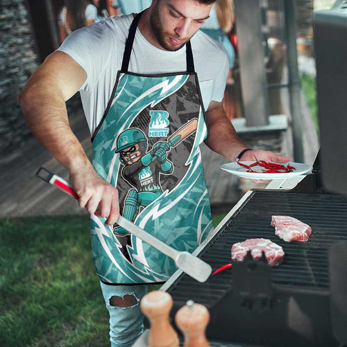 Brisbane Heat Apron Flaming Lightning Storm Geometric Sports Mascot Art