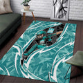 Brisbane Heat Area Rug Flaming Lightning Storm Geometric Sports Mascot Art