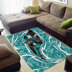 Brisbane Heat Area Rug Flaming Lightning Storm Geometric Sports Mascot Art