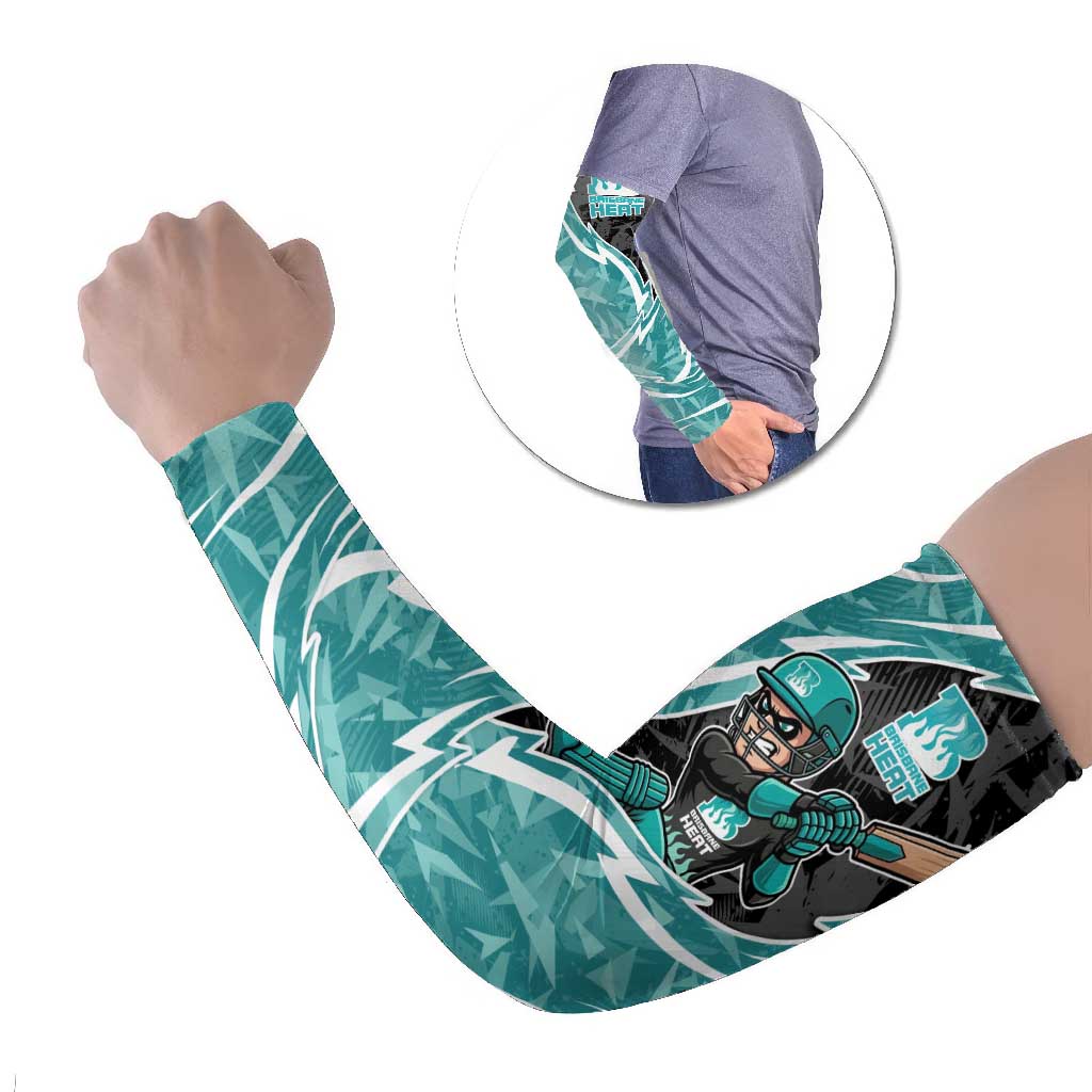 Brisbane Heat Arm Sleeves Flaming Lightning Storm Geometric Sports Mascot Art