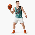 Brisbane Heat Basketball Jersey Flaming Lightning Storm Geometric Sports Mascot Art