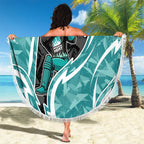 Brisbane Heat Beach Blanket Flaming Lightning Storm Geometric Sports Mascot Art