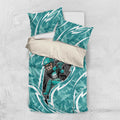 Brisbane Heat Bedding Set Flaming Lightning Storm Geometric Sports Mascot Art
