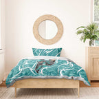 Brisbane Heat Bedding Set Flaming Lightning Storm Geometric Sports Mascot Art