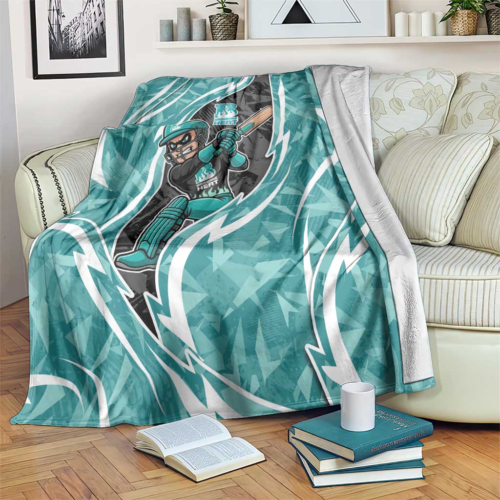 Brisbane Heat Blanket Flaming Lightning Storm Geometric Sports Mascot Art