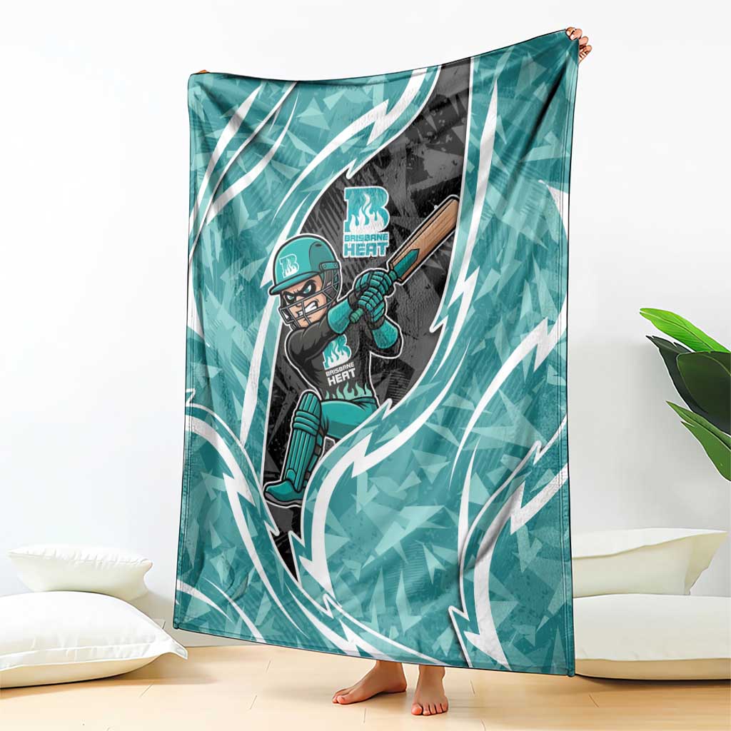 Brisbane Heat Blanket Flaming Lightning Storm Geometric Sports Mascot Art