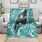 Brisbane Heat Blanket Flaming Lightning Storm Geometric Sports Mascot Art