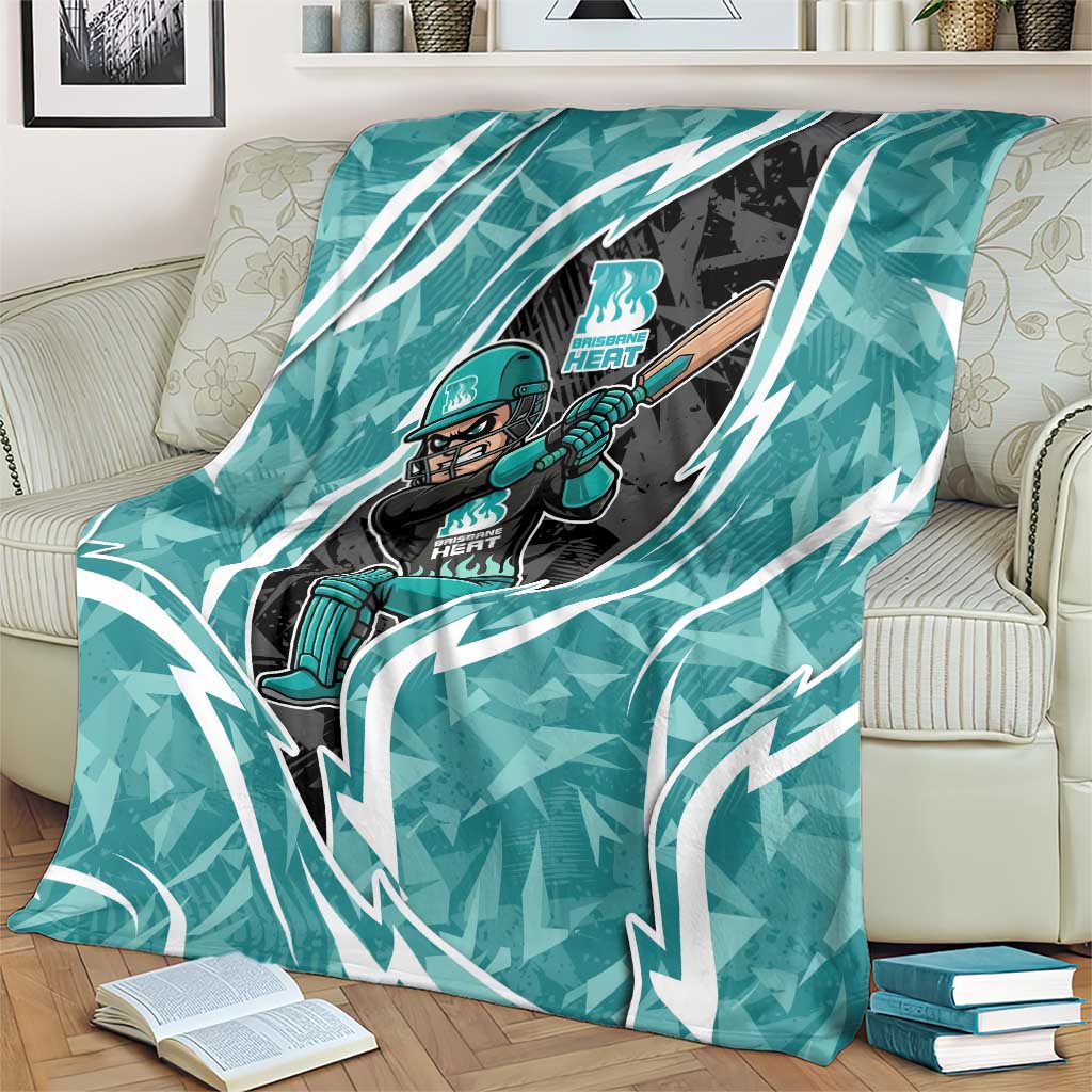 Brisbane Heat Blanket Flaming Lightning Storm Geometric Sports Mascot Art
