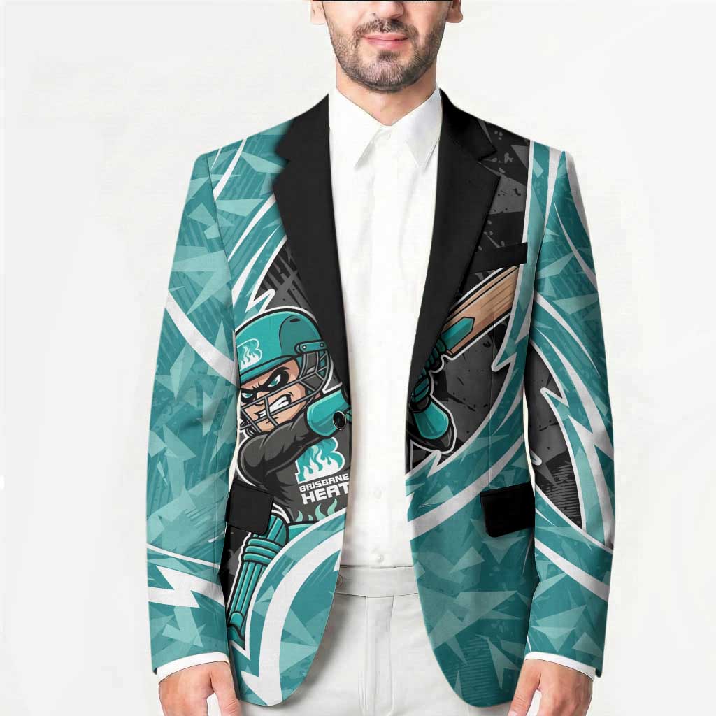 Brisbane Heat Blazer Flaming Lightning Storm Geometric Sports Mascot Art