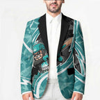 Brisbane Heat Blazer Flaming Lightning Storm Geometric Sports Mascot Art