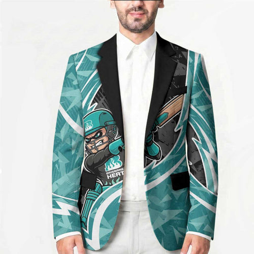 Brisbane Heat Blazer Flaming Lightning Storm Geometric Sports Mascot Art