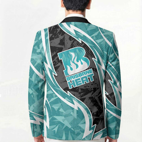 Brisbane Heat Blazer Flaming Lightning Storm Geometric Sports Mascot Art