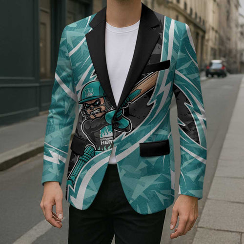 Brisbane Heat Blazer Flaming Lightning Storm Geometric Sports Mascot Art