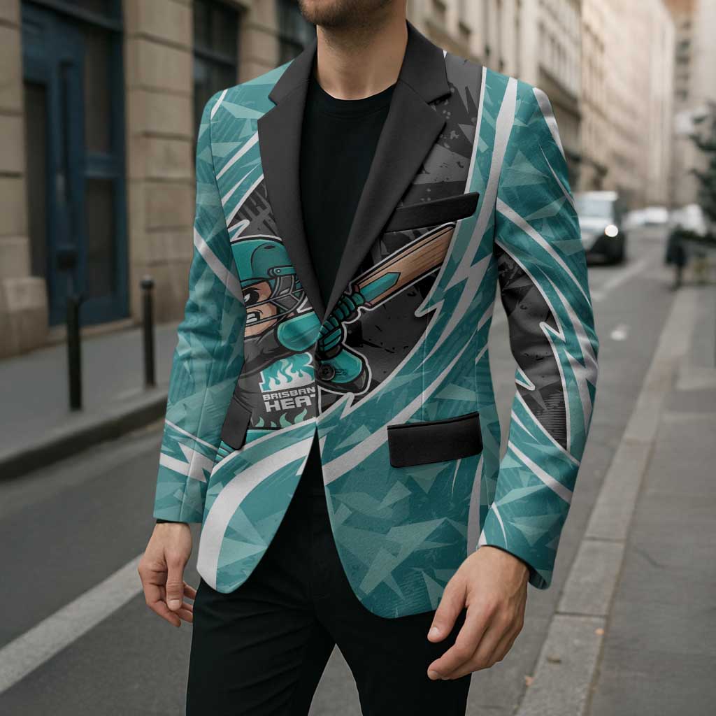 Brisbane Heat Blazer Flaming Lightning Storm Geometric Sports Mascot Art
