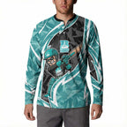 Brisbane Heat Button Sweatshirt Flaming Lightning Storm Geometric Sports Mascot Art